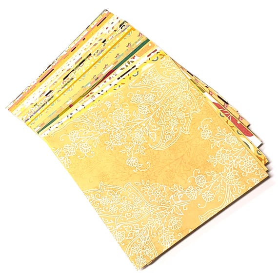 Yellow scrapbook paper sheets, Yellow crafting paper variety pack, Mixed scrapbook paper in shades of yellow, INCLUDES 35-6x6 sheets