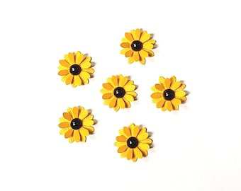 Mini paper sunflower embellishments handmade tiny sunflower decorations, Mini paper sunflowers for crafting decorations, set of 4