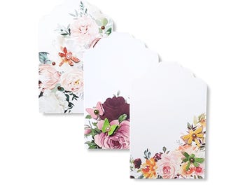 Floral Embellished Gift Tags — Handmade Decorative Tags — Gift Wrap & Packaging Decor — Scrapbook Ephemera Tags — Journal Tuck Cards