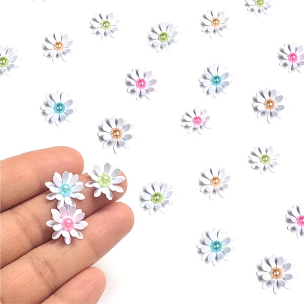 Daisy mini paper flowers Handmade daisy embellishments, Tiny daisy flowers for decorations and paper crafts