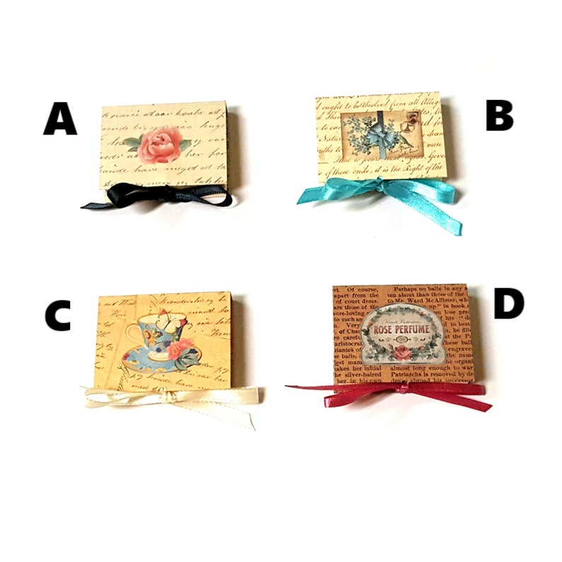 Vintage Victorian Style Mini Sticky Note Holders Vintage Book Favors Edwardian Style Miniature Notepad Vintage Old Book Style Favors