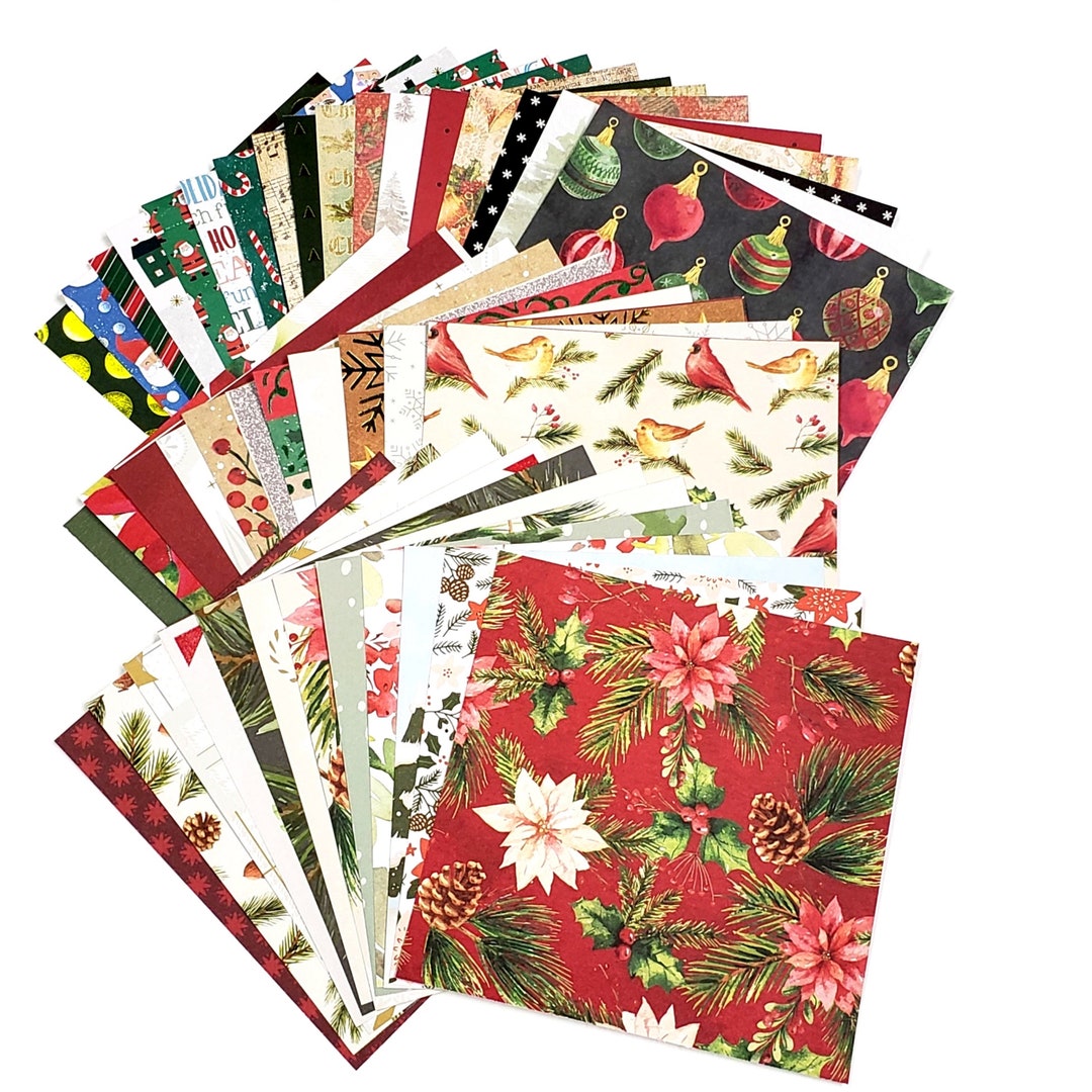 Christmas Scrapbook Paper Bundle Holiday Printed Paper for