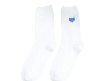 White Smiley Face Wink Socks