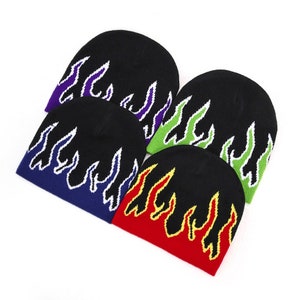 Unisex Flame Beanie Multiple Colors image 6