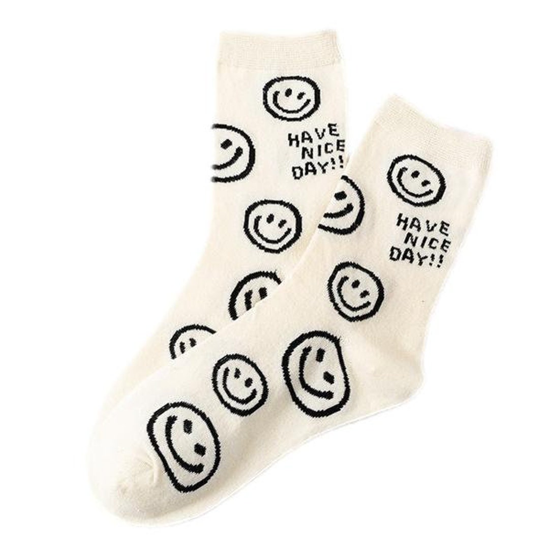 Have A Nice Day Smiley Face Socks multiple Designs Etsy
