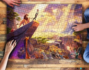 Puzzles for Adults Lion King Jigsaw Puzzle Home Decoration 16x12 inch Mini Puzzle VteePck 1000 Piece Jigsaw Puzzle Lion King Carton Painting for Kids Funny Family Games