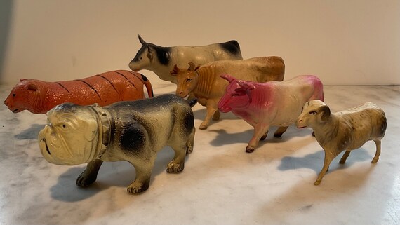 Vintage Set of (6) Celluloid Animals Made in Japan - Etsy