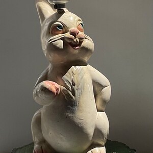 Vintage 1950’s Plaster Rabbit Children’s Table / Dresser Lamp. - Etsy