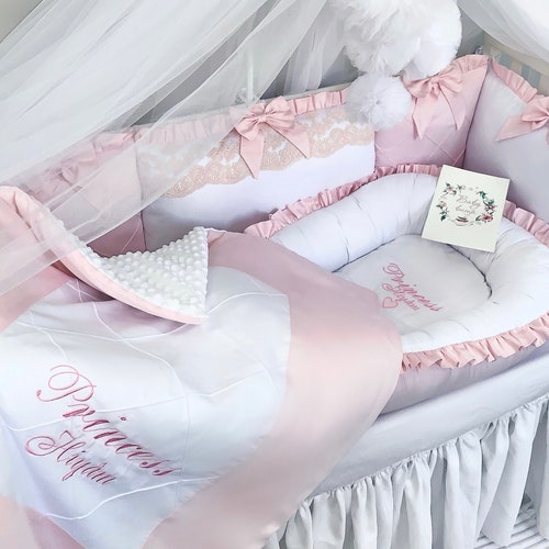 Baby Crib Bumper for Girl Cot Bumper Pillow Set Crib Baby Etsy