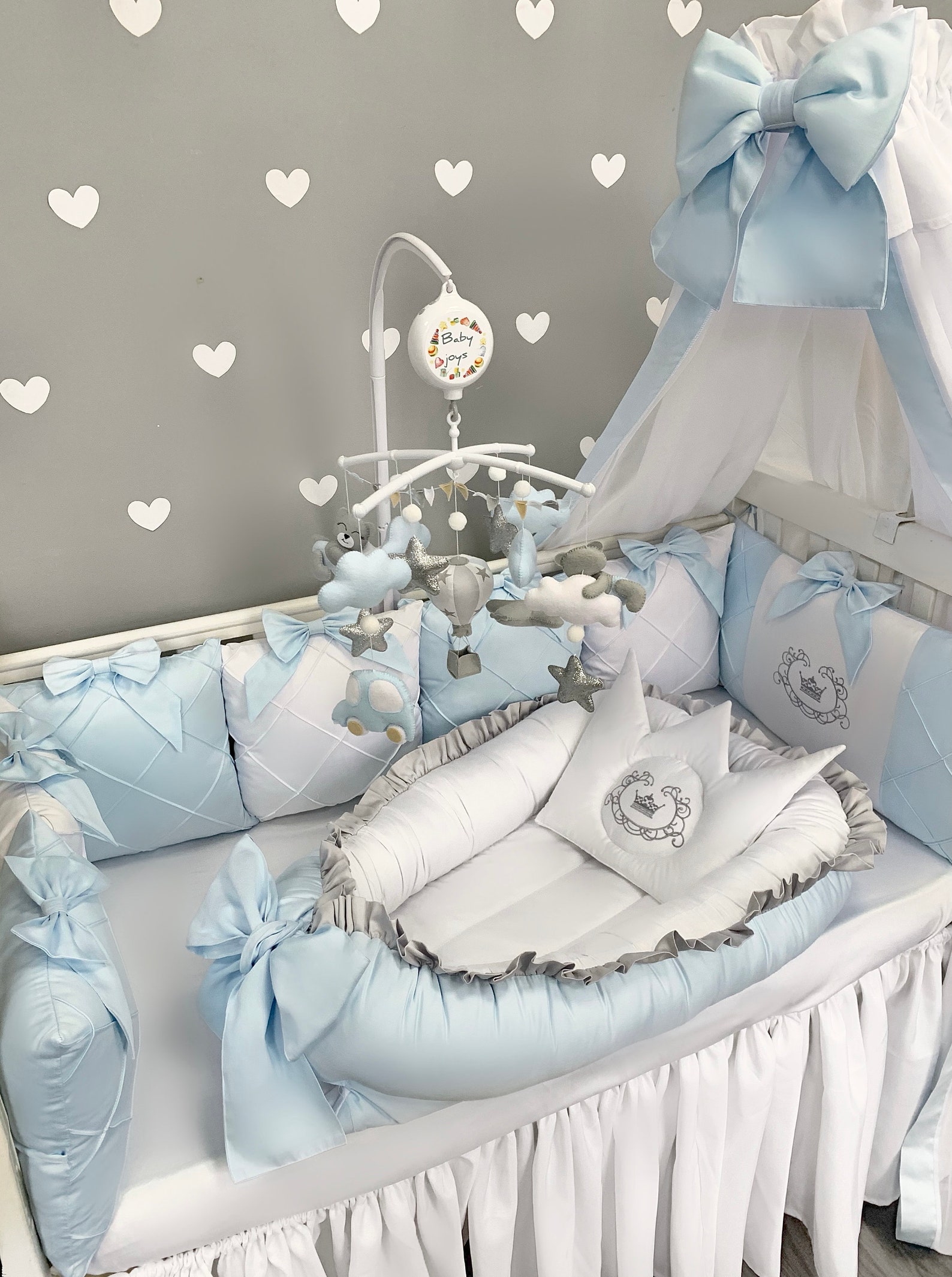 Crib Bumper Set for Boy. Cot Bedding. Toddler Bed Bumper. Baby Etsy