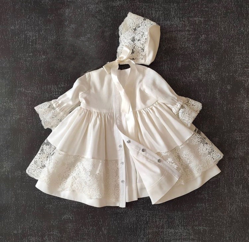 Newborn baby girl dress made of 100 premium cotton with light Etsy
