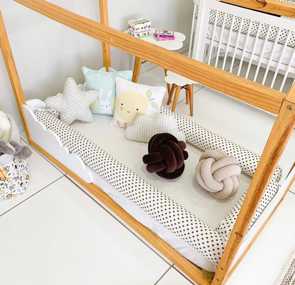 Baby cot bumpers for Montessori bed. Crib bumper set is great Etsy