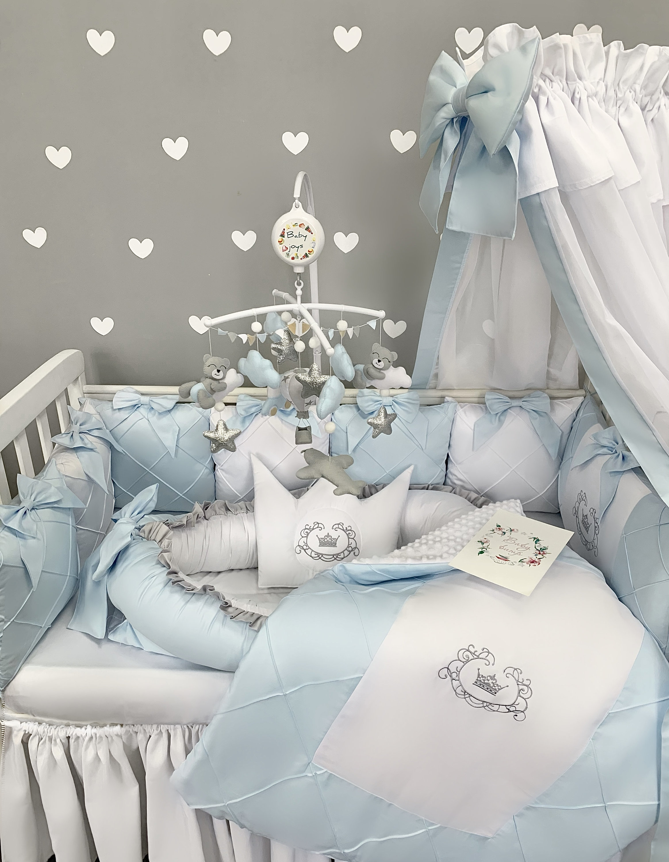 Crib Bumper Set for Boy. Cot Bedding. Toddler Bed Bumper. Baby Etsy