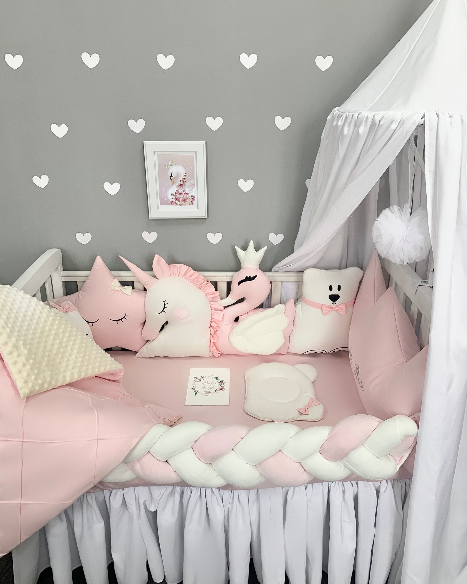 Baby Crib Bumper Set For Girl. Cot bedding set in the form of Etsy