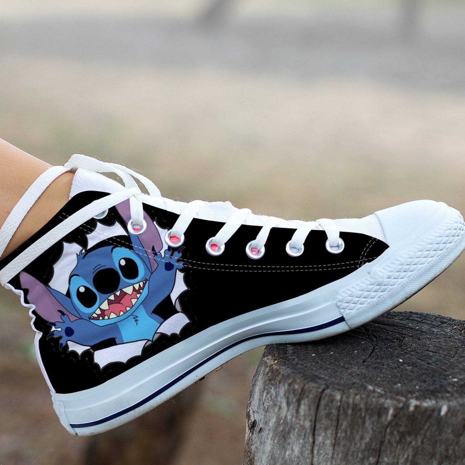 Stitch e Lilo Custom Hightop Stitch Shoes Disney Hightop Etsy