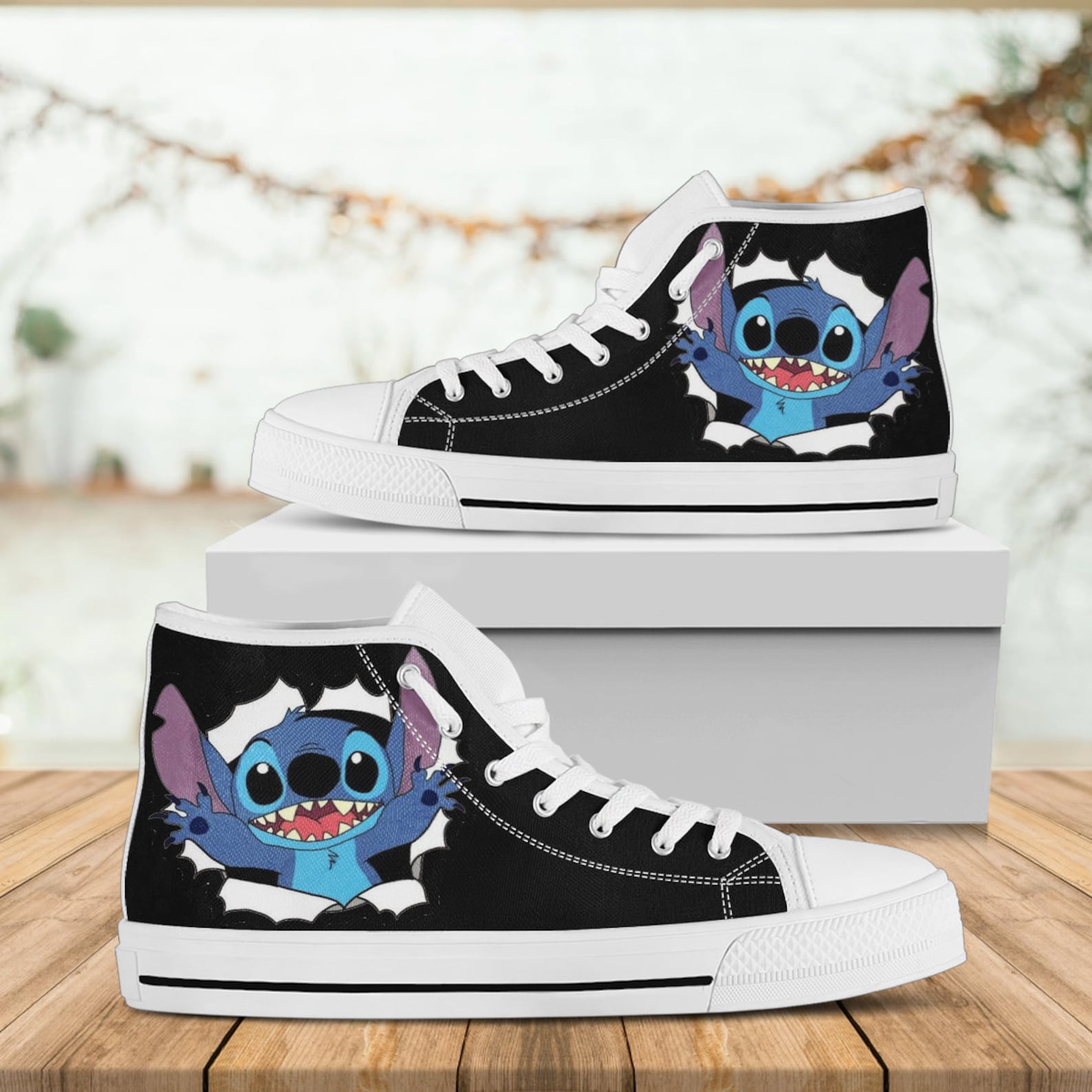 Stitch e Lilo Custom Hightop Stitch Shoes Disney Hightop Etsy