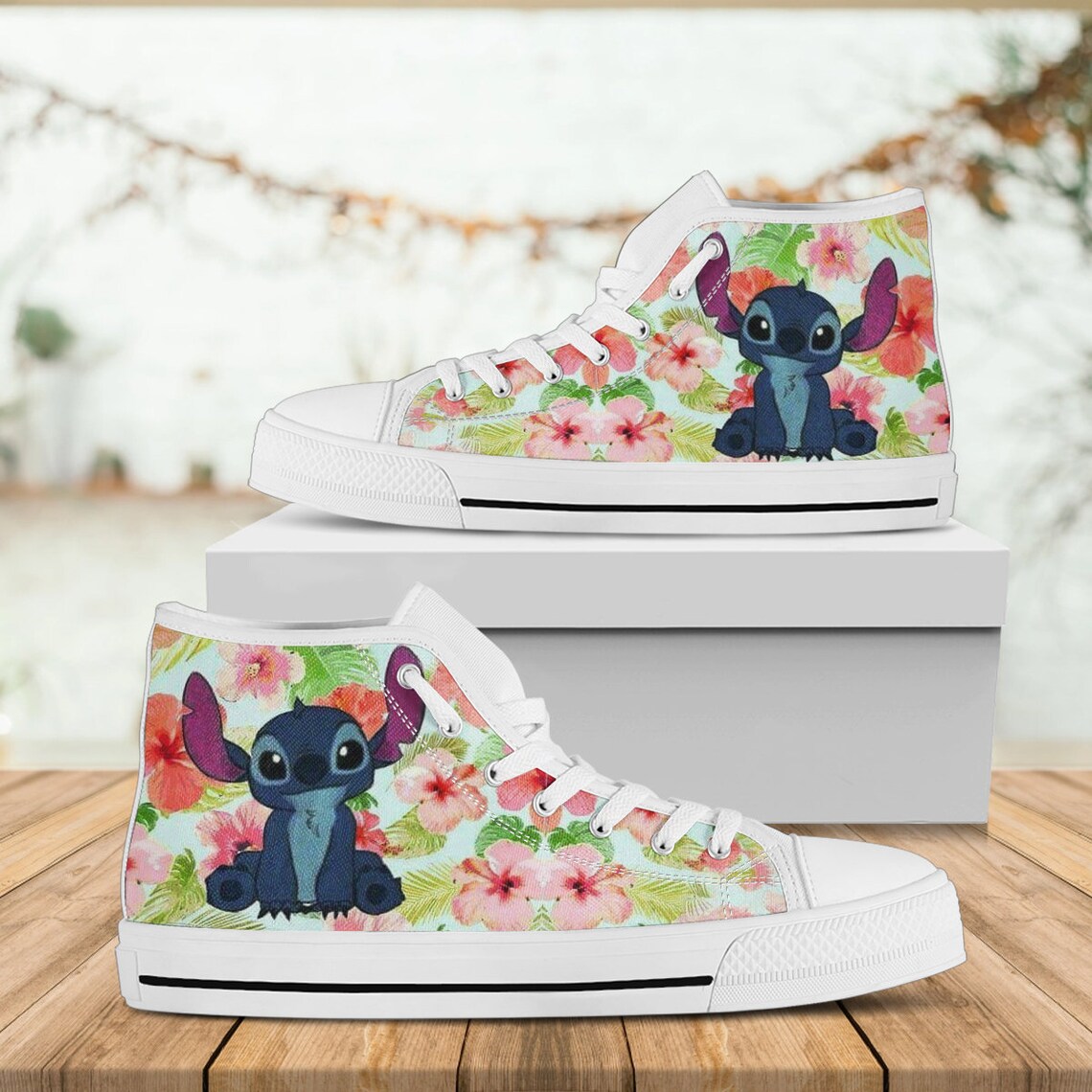 Stitch and Lilo Custom Hightop Stitch Shoes Disney Hightop Etsy