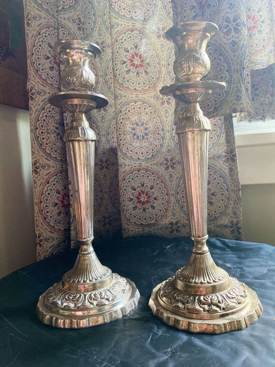 Vintage Silver Plated Candlestick Holders 12 1/2 Etsy