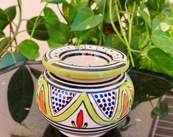 Ashtray, Pottery Ashtray, Art Ashtray, Moroccan Pottery Ashtray, Moroccan Ashtray, Tobaccianam, Art piece, cendrier, cendrier Marocain.