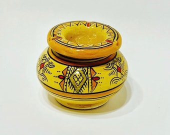 Ashtray, Pottery Ashtray, Art Ashtray, Moroccan Pottery Ashtray, Moroccan Ashtray, Tobaccianam, Art piece, cendrier, cendrier Marocain.