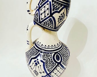Moroccan Jug, Moroccan pitcher, Home deco, Kitchen goods, Kitchen & dining, Moroccan art, Art piece, Handmade Pitcher, Art piece.