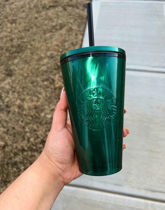 NEW 2022 Starbucks Green Black Marble Grande Tumbler 