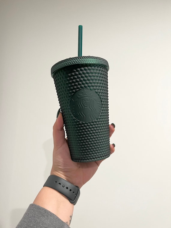 NEW 2022 Starbucks Soft Touch Dark Green Grande Studded Tumbler 