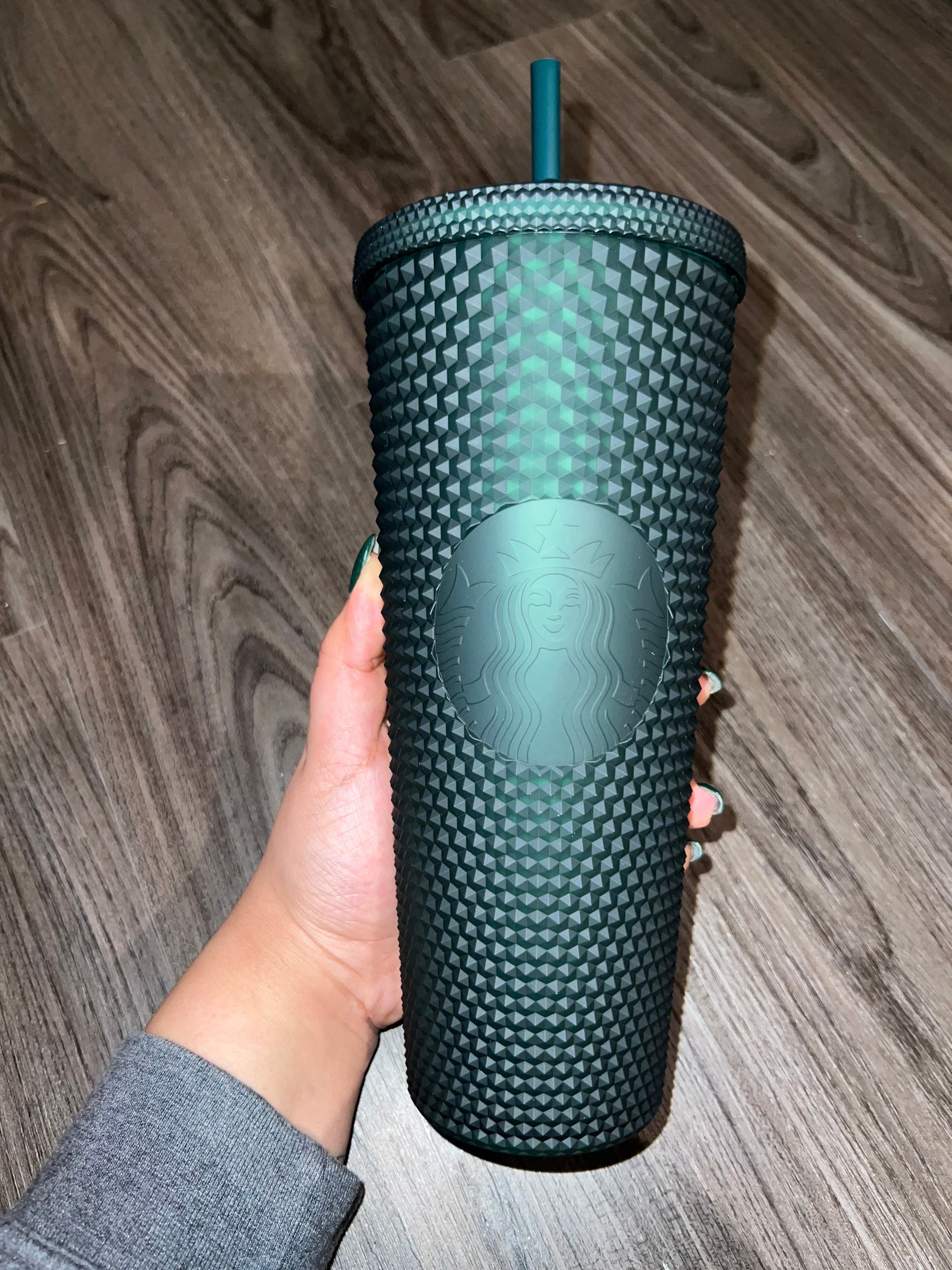 NEW 2022 Starbucks Matte Dark Green Venti Studded Tumbler Etsy