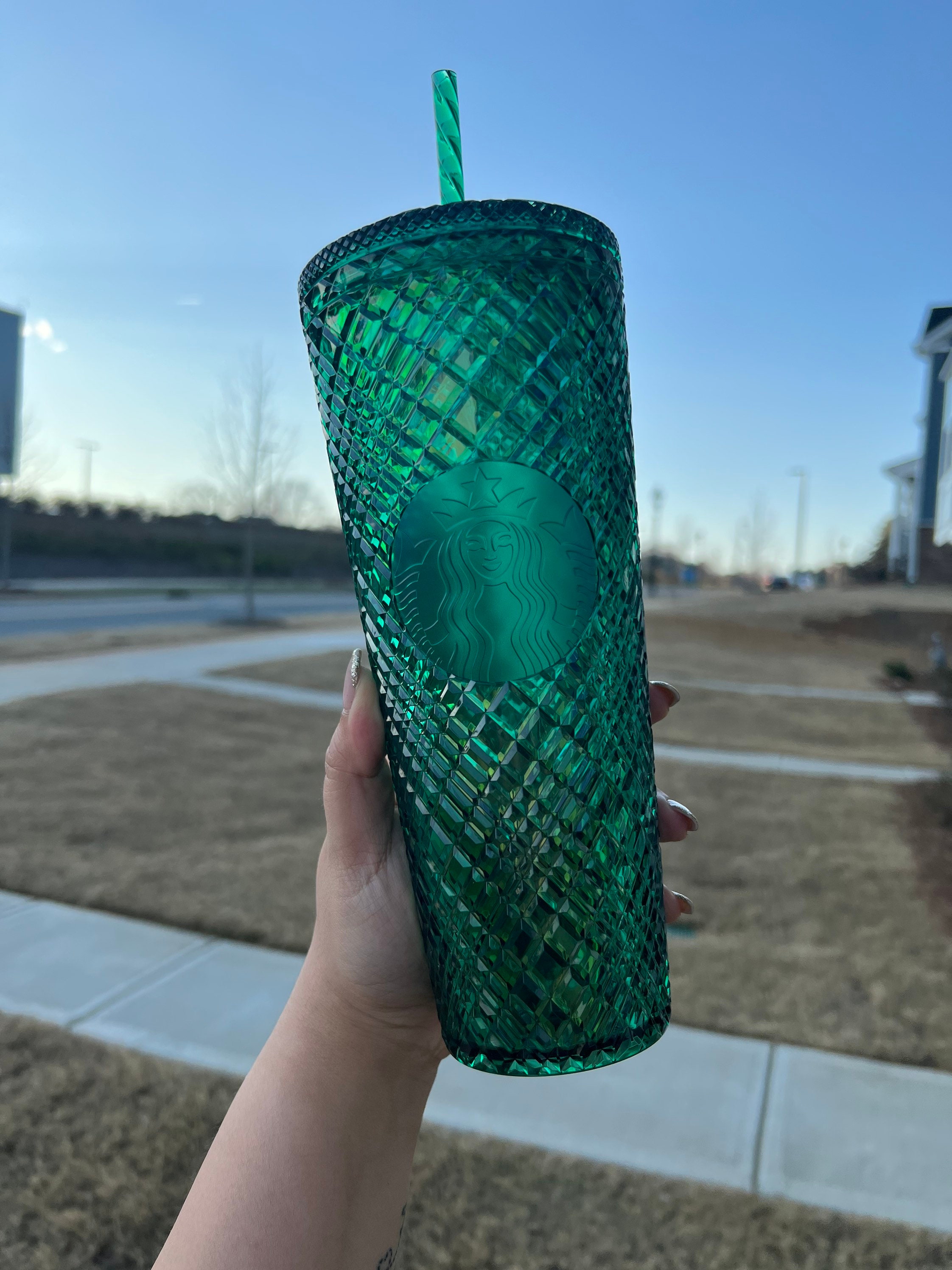 Starbucks Holiday Green Jeweled Tumbler Venti 24oz