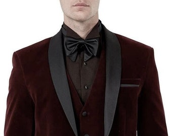 Men Custom Suit Designer Burgundy Velvet Tuxedo Men's For Wedding, Sylish Suit By TheSuitLoft crafted with high-quality materials