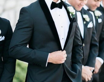 Compre traje de hombre negro de tres piezas de corte entallado para boda, elegante traje de color negro de TheSuitLoft elaborado con materiales de alta calidad