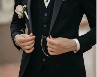 Buy Suit DesignerThree Piece Black Tuxedo Mens For Wedding,SylishThree Piece Men Suit By TheSuitLoft crafted with high-quality materials