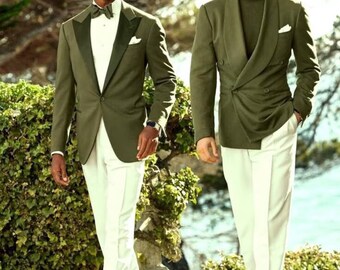 Men's Premium TwoPiece Green Color Suit for Wedding, Stylish Green Suit By TheSuitLoft crafted with high quality materials
