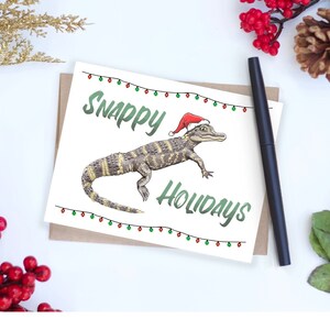 Alligator Christmas Card, Animal Pun Christmas Card, Funny Christmas Card, Funny Holiday Card, Cute Pun Christmas Card, Animal Holiday Card