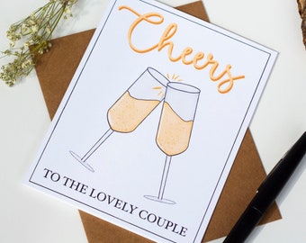 Champagne Cheers | Wedding Engagement Newlywed | Congratulations Card