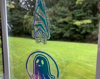 Sun Catcher Sticker, Sun Catcher, Halloween Sticker, Ghost Sun Catcher, Bat Sun Catcher, Ghost Gift, Window Sticker, Window Stickers