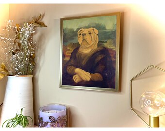 Moira Lena Bulldog, Bulldog Art Print, Bulldog Print, Bulldog Wall Art, Bulldog Decor, Bulldog Painting, Funny Painting, Novelty Painting