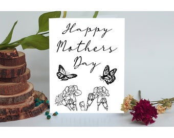 Mothers Day Card, Cute Mothers Day Card, Butterfly Mothers Day Card, Animal Mothers Day, Pun Mothers Day Card, Butterfly, Funny Mom Cards