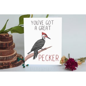 Woodpecker Card, Funny Valentine's Day Cards, Crude Valentines Card, Pun Valentines Card, Cards for Girlfriend, Bird Valentines Card