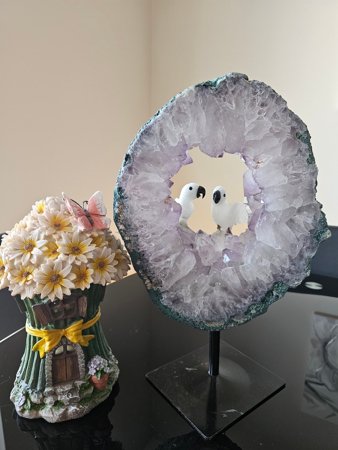 Crystal.love Birds on Extra Large Amethsyt Portal Etsy