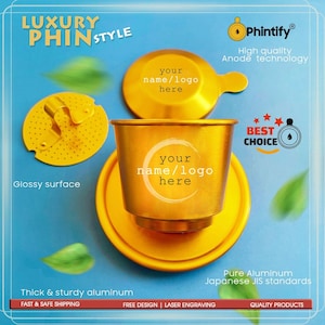 Luxury Phin - Coffee Filter - Free custom design - Orange