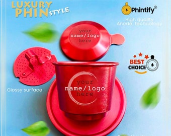 Luxury Phin - Coffee Filter - Free custom design - Red