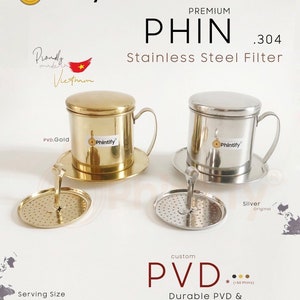 Deluxe Vietnamees koffiefilter - 304 roestvrij staal - Gratis lasergravure