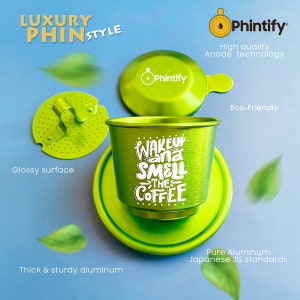 Luxe Phin - Vietnamees koffiefilter - Coffee Quotes-collectie - hoogwaardig aluminium