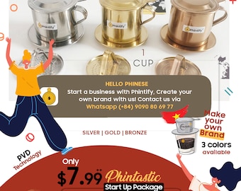 Wholesale - 100 Phins Deluxe Vietnamese Coffee Filter - Stainless steel 430