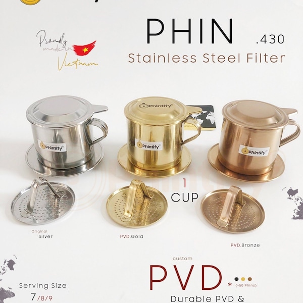 New Deluxe Vietnamese Coffee Filter - Stainless steel - Free laser engraving