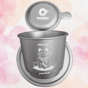 Vietnamees koffiefilter - Lucky Cat-collectie - hoogwaardig aluminium