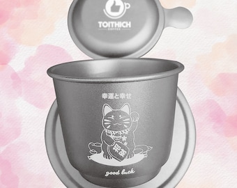 Lucky Cat Vietnamese Coffee Filter: Anodized Aluminum Phin