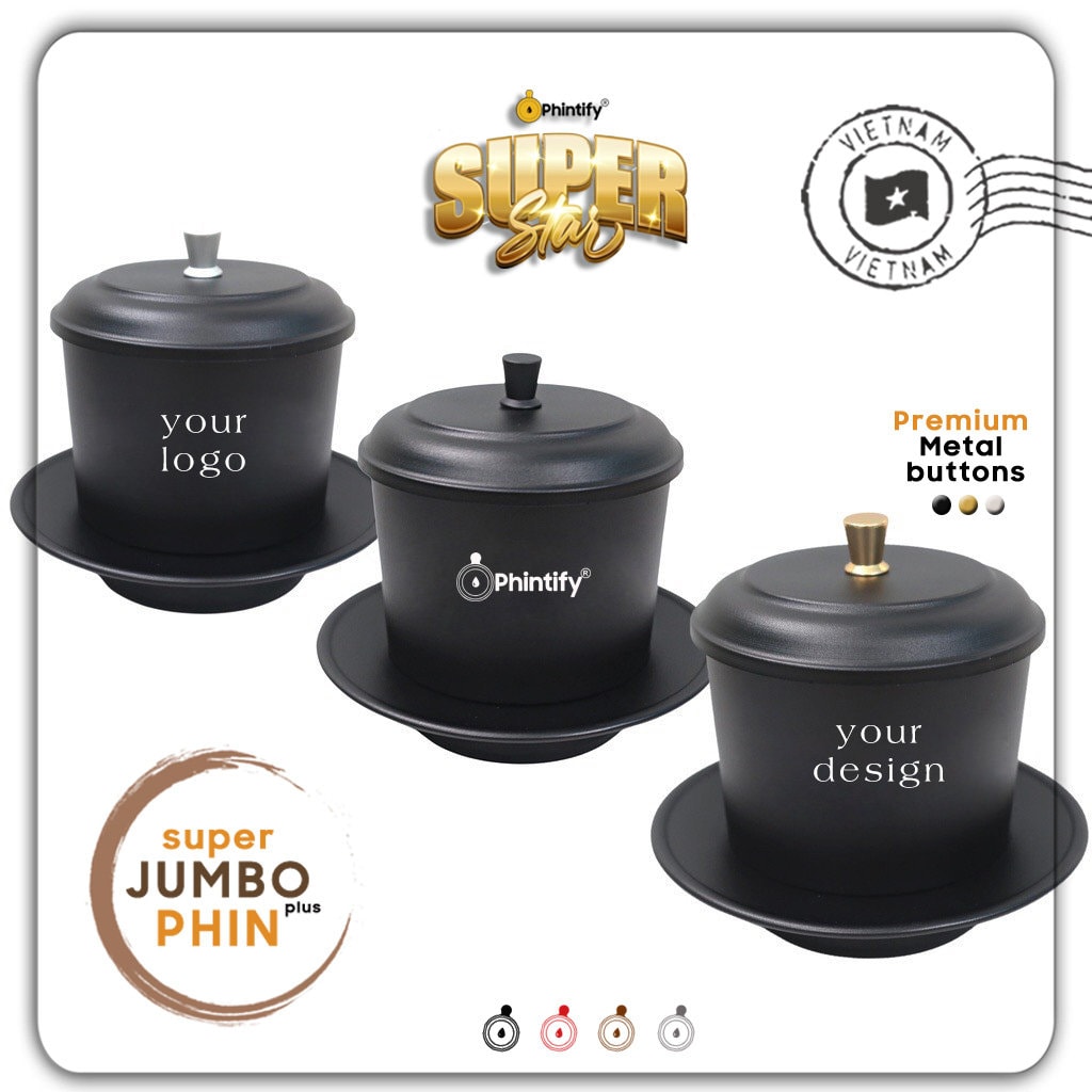 Super Jumbo Aluminum Phin: Vietnamese Coffee Filter, Free Laser Engraving