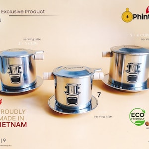 Phin Filter - High quality stainless steel - Wodden Handle - Free laser Engraving